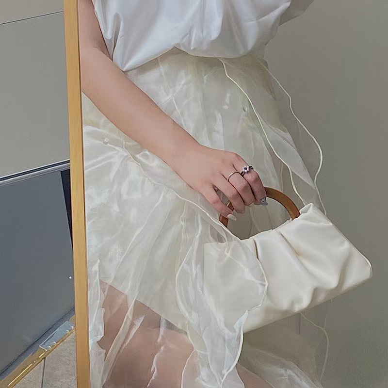 Schicke und elegante Damen-Handtasche im koreanischen Designerstil mit plissiertem Wolkenmuster – trendige Mini-Umhängetasche für Damen_voghion.com