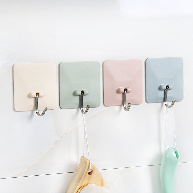 Strong Load-Bearing Adhesive Hooks for Kitchen Walls, Traceless Wall-Mounted Bathroom Hooks, No-Drill Clothes Hooks Wholesale