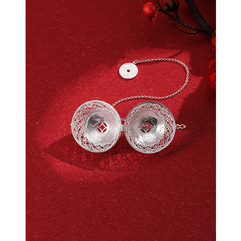 Bola de té plata esterlina 999 plata pura Filtro de té fabricante de té red plata colador de té juego de té accesorios Bola de té de plata