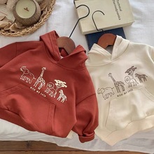 男女童棉卫衣2025春秋新款中小童连帽上衣宝宝洋气卡通儿童外套