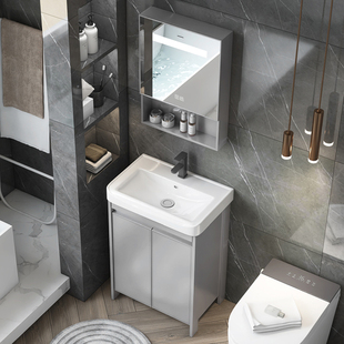 Floor-Standing Bathroom Cabinet Bathroom Vertical Washbasin Cabinet Combination Small Apartment Integrated Column Washbasin 30cm Wide
