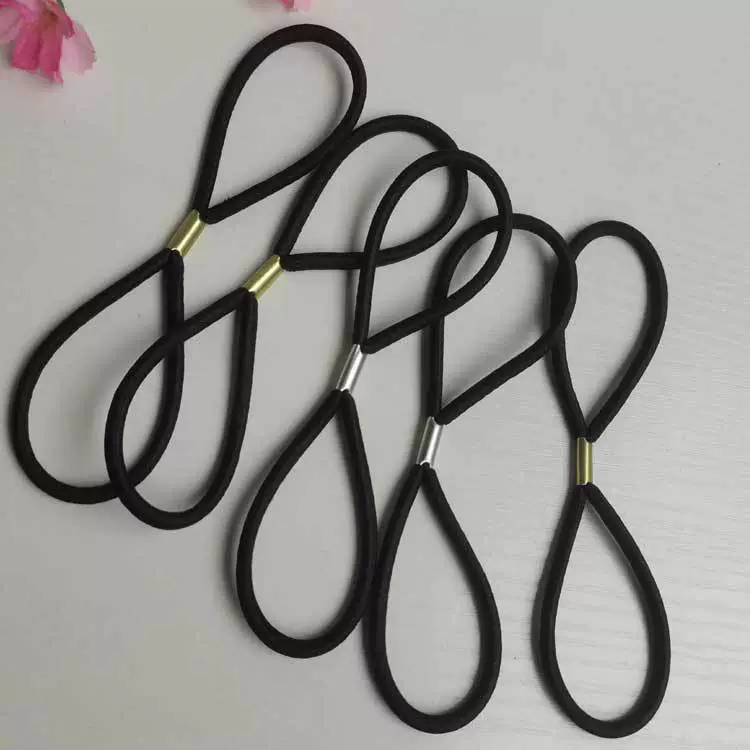 4 мм высокая эластичная полностью черная резинка производители прямых поставок аксессуары для оголовья резинка из сплава повязка на голову с 8 словами резинка для волос с 8 словами