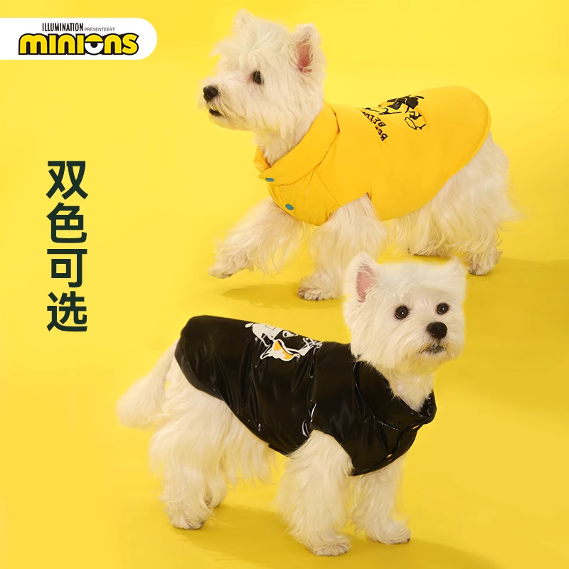 Miniones Amarillos| belloCoffee chaleco de plumón otoño invierno calentamiento ropa de perro chaqueta de plumón para mascotas