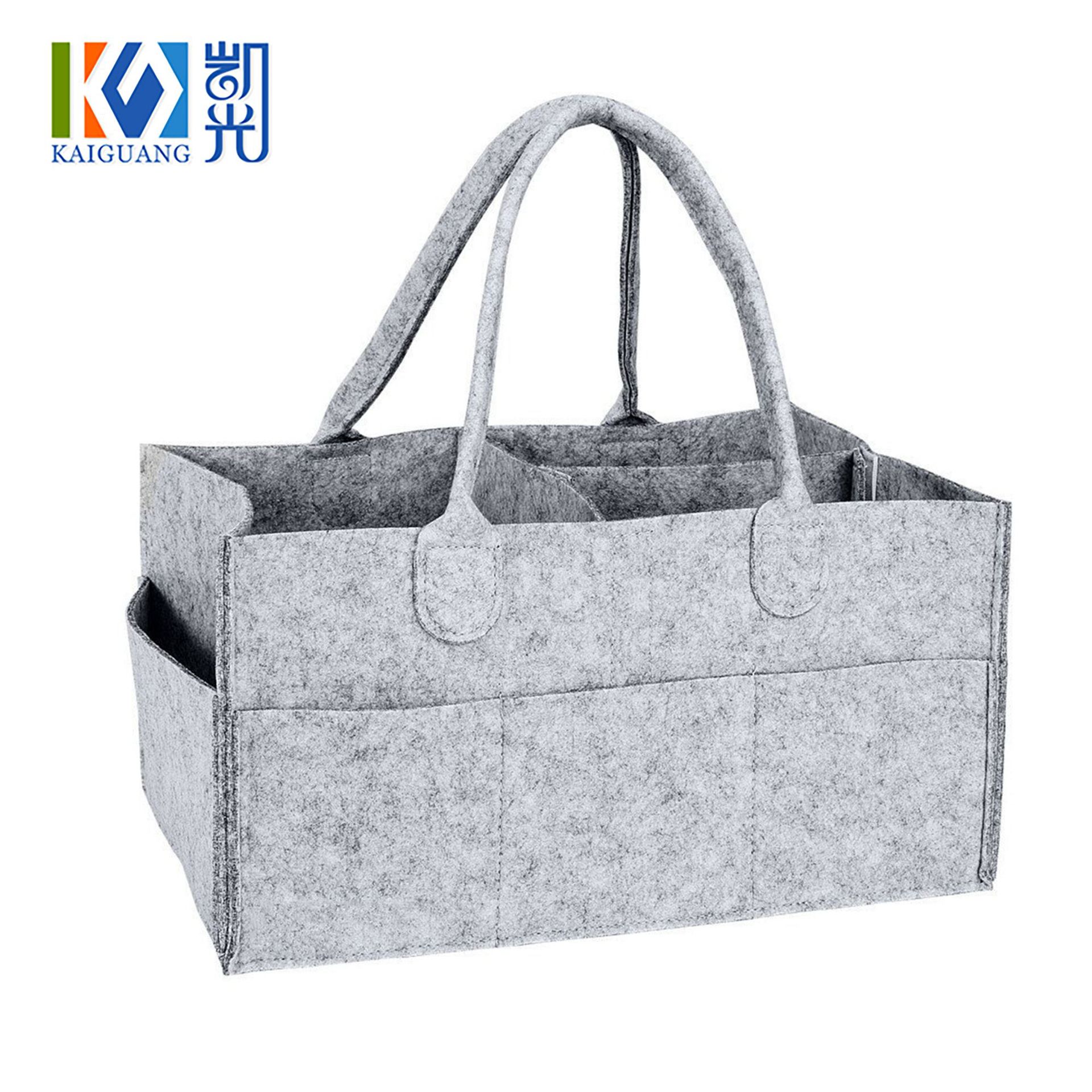Kaiguang felt cloth diaper bag travel multi-pocket mommy blue multi-functional storage bag mommy bag storage bag