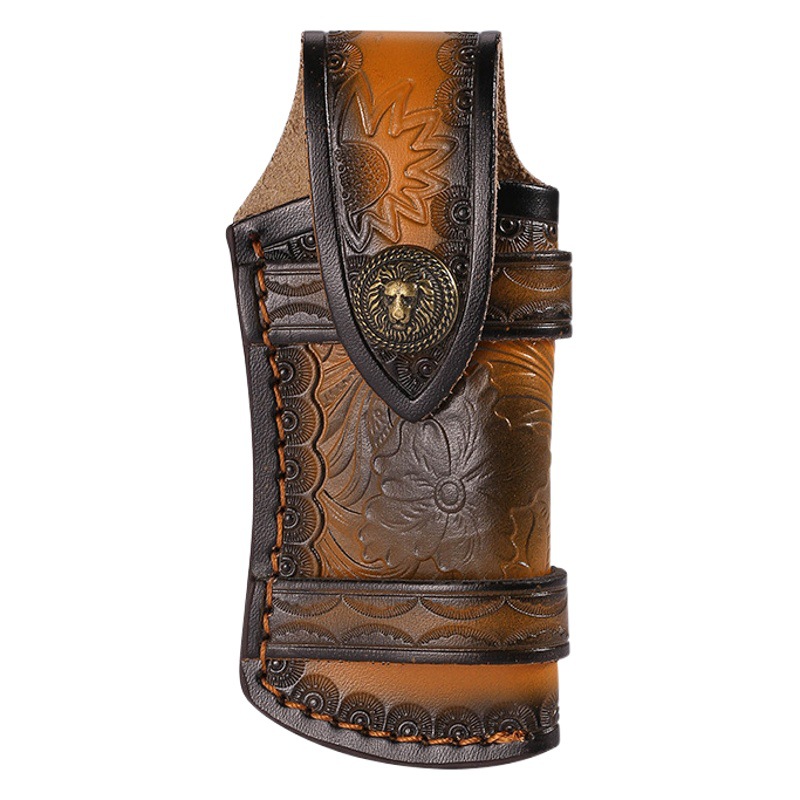 Yangjiang fábrica al por mayor cuchillo plegable caso de cuero de almacenamiento cuchillo caso al aire libre Biblioteca cuchillo vaina cuchillo Shell cintura colgando cuchillo caso