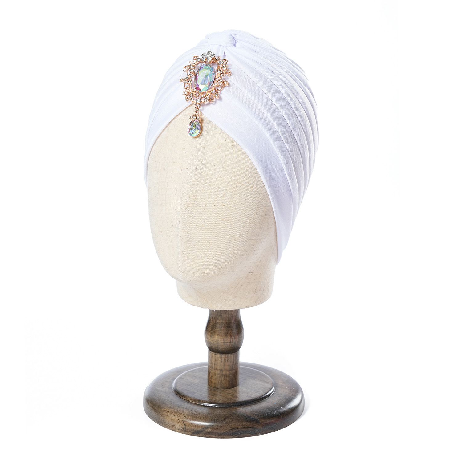 Muslim hat Alloy hanging diamond accessories Ruffled Indian Hat Solid color ethnic baotu hat Bohemian vintage hat_voghion.com