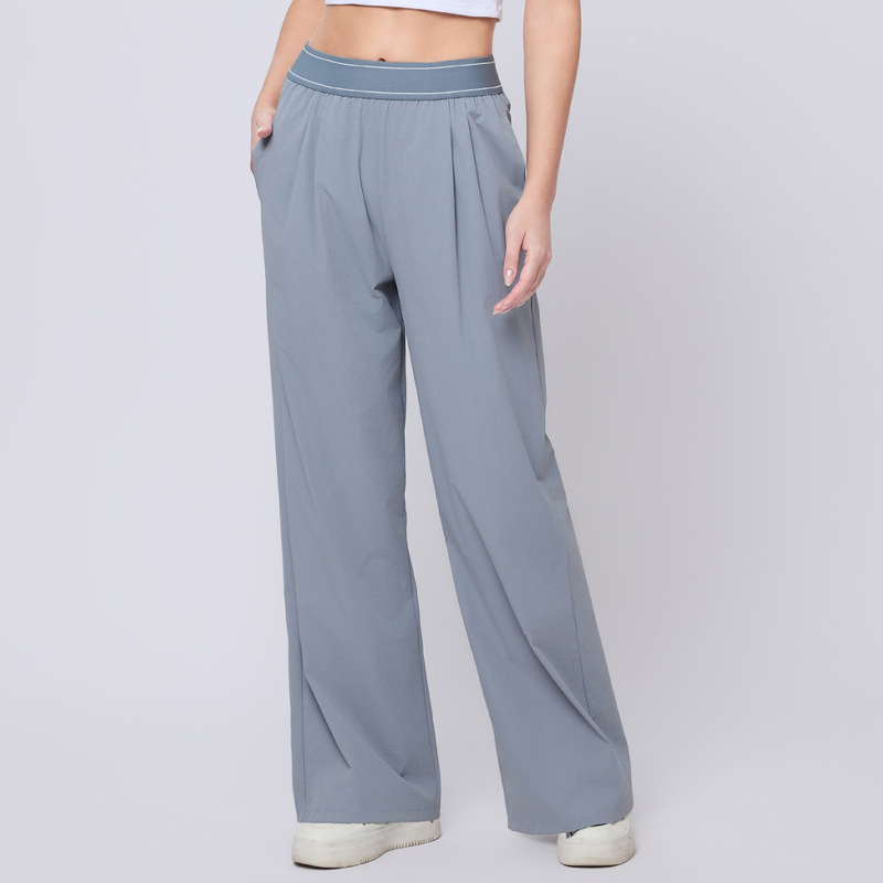 Transfronterizo exclusivo para el descanso de las mujeres, pantalones deportivos de cintura alta, rectos, ligeros, delgados, sueltos, secados rápidos, primavera y verano. image 6
