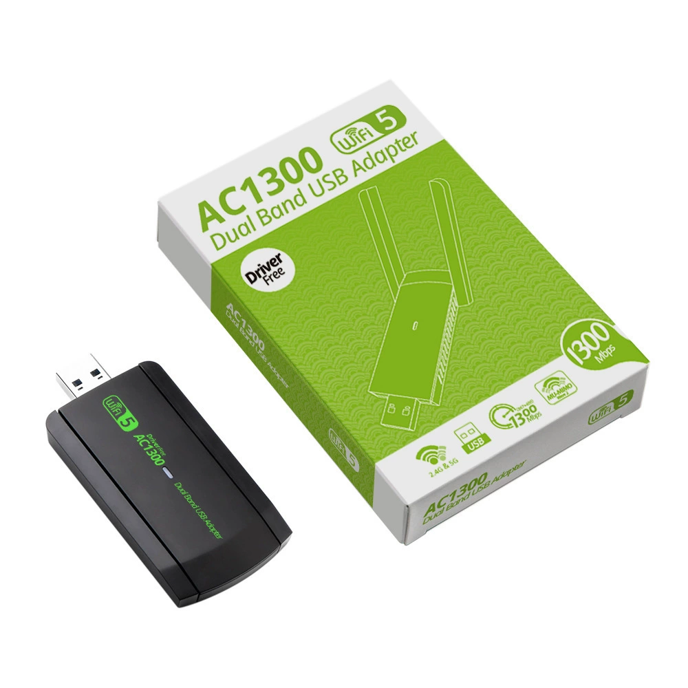 Free -driven 1300M wireless network card Gigabit dual -frequency platform USB receiver computer WiFi transmitter 5G