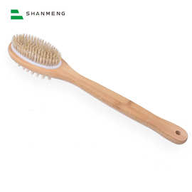 跨境加长楠竹浴刷长柄两面按摩洗澡刷气垫敲背捶按摩工厂沐浴刷