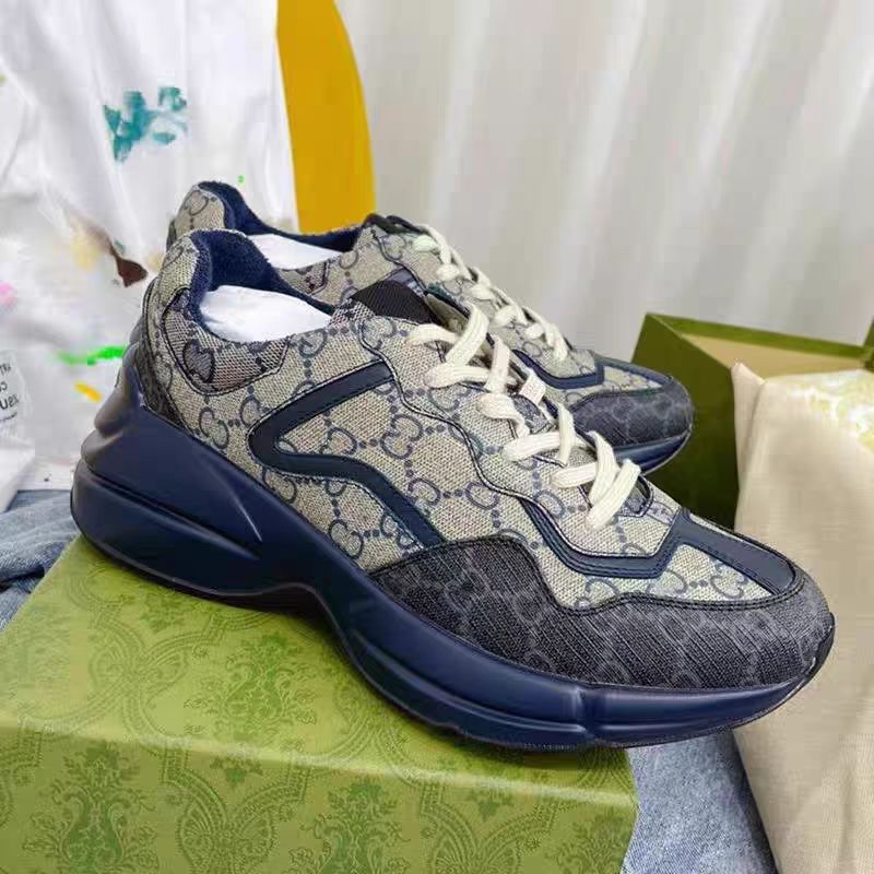 Kuqi Double G Home Genuine Leather Air Cushion Torre Shoes Platform Platform Casual Color-matching Printed New Comfortable Sports Women's Shoes