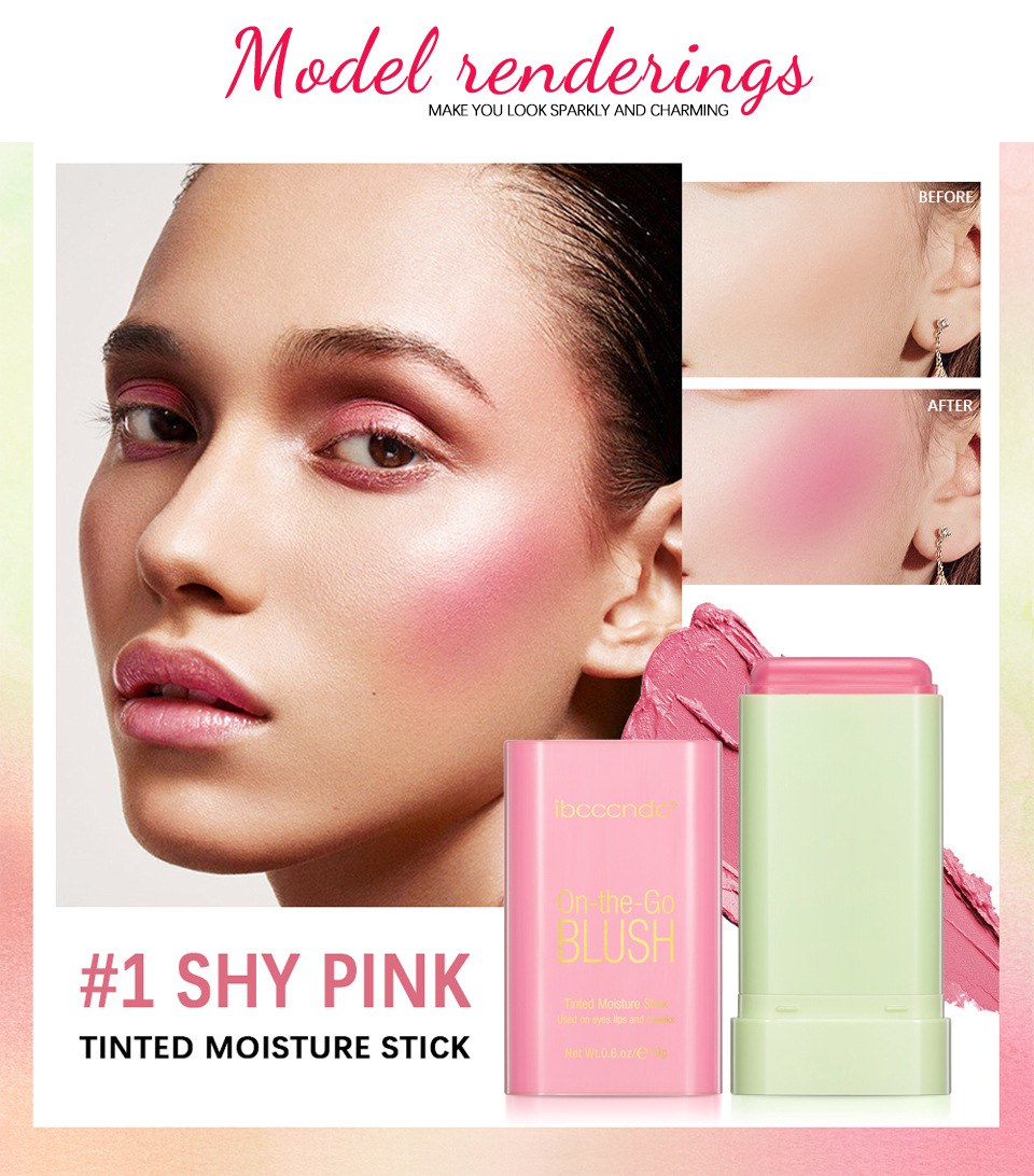 ibcccndc Three-dimensional Blush Cream Red Pink Natural Smooth Blush Blush Apply Blush undefined