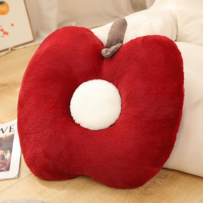 Apple Three-purpose Pillow Home Decoration Sofa Bed Cushion Black And White Plaid Fruit Pillow Creative Gift