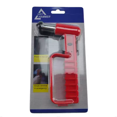 Hammer, Manufacturer Wholesale, Qəza çəkici - red-without-cutter-black-base-blister-packaging-about-177525cm