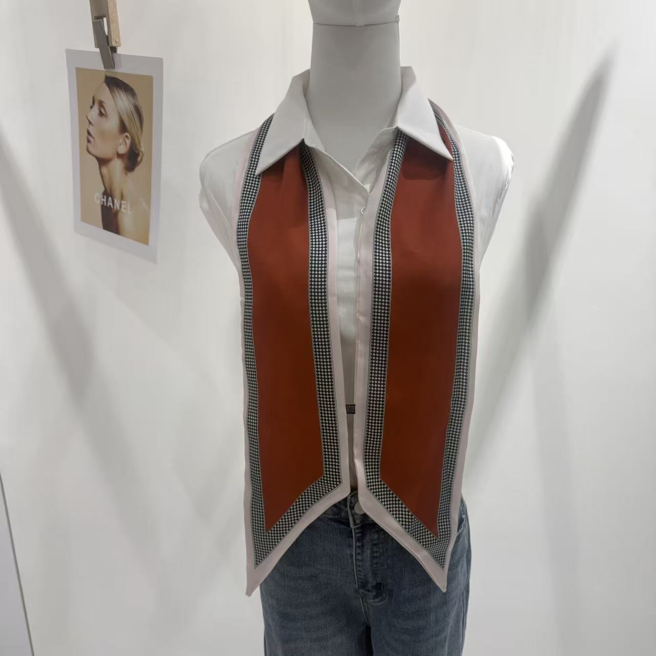 오렌지색 롱 스카프