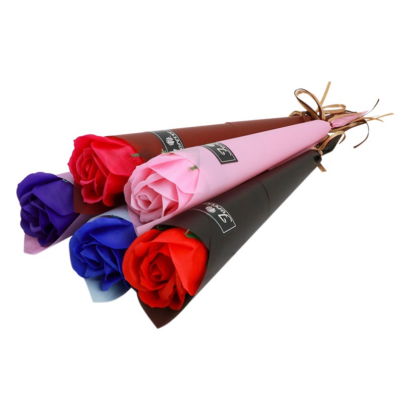 Flor de jabón, clavel, rosa, ramo único, flor de jabón, día de la mujer, regalo del día del maestro, regalo pequeño