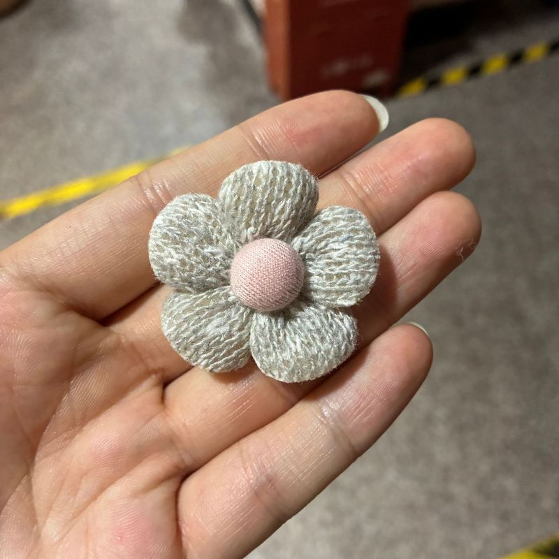 布艺手工花diy配饰 波点毛线五瓣花配件 鞋帽童装辅料 钩针五瓣|undefined