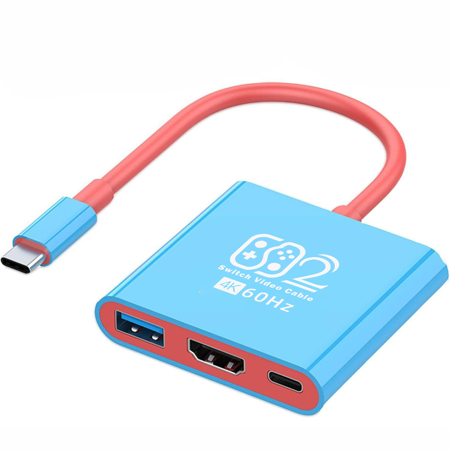 Base de conexión tres en uno para teléfonos móviles, tabletas y consolas de videojuegos, convertidor de video USB-C, expansión 3 en 1
