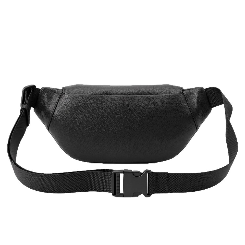 Túi đeo chéo nam da bò lớp đầu Marunte phong cách cao cấp, túi đeo ngực/đeo hông tiện dụng 29×14×2 cm — màu đen