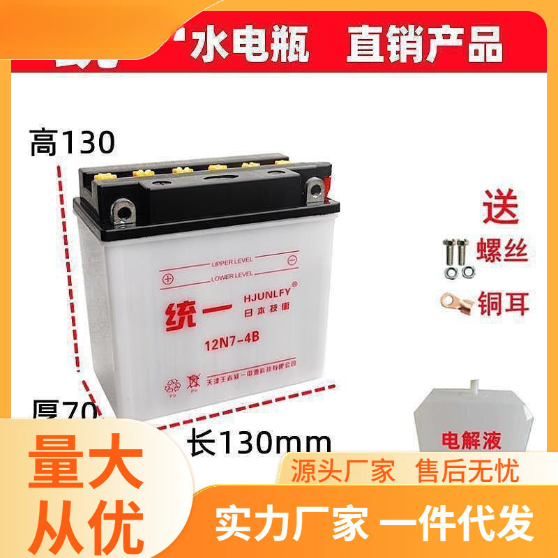 摩托车电瓶12通用统一摩托车三轮水电瓶125雅马哈弯梁车电池
