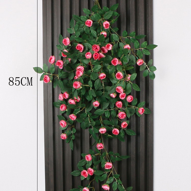 Simulación transfronteriza rosa colgada en la pared de plástico artificial de flores藤 acondicionado de aire acondicionado de pared de hogar orquídea colgante de orquídea decorada planta de藤