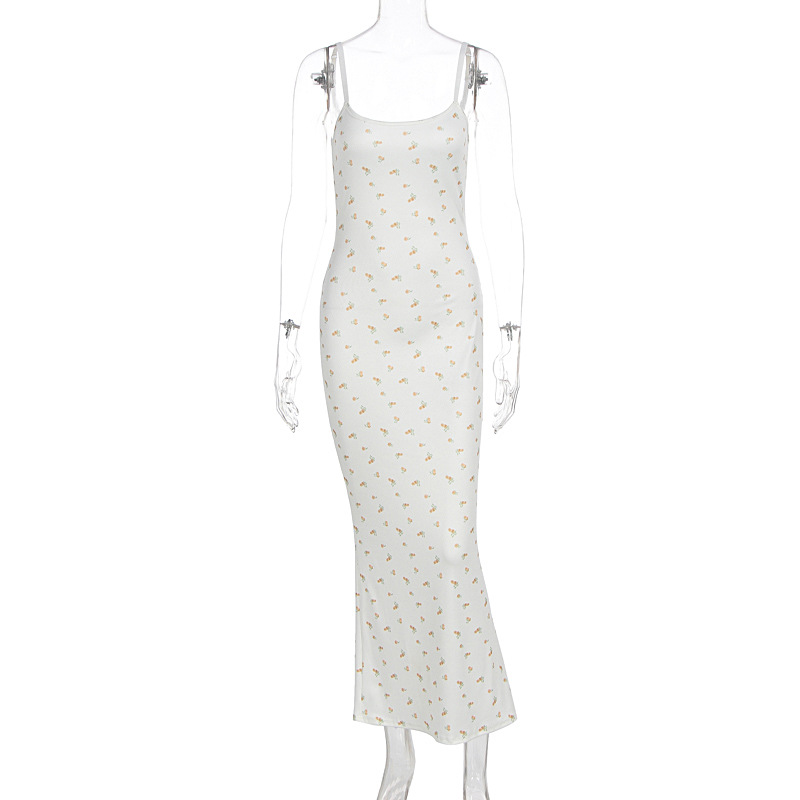 Women Summer New Arrival Sweet Fresh Small Floral Suspender Dress Slim Bodycon Package Hip Dress Casual Vacation Dress_ecoleips.com