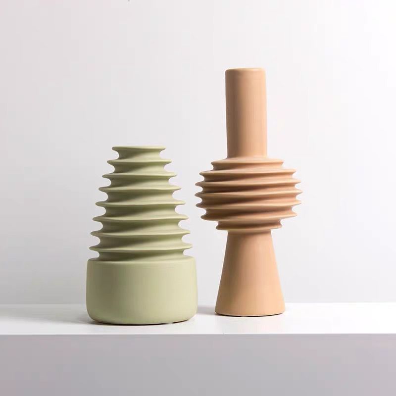 Creativo flor abstracta decoración moderna minimalista nórdico cerámica florero flor titular casa modelo habitación decoración suave