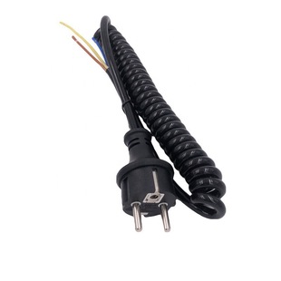 Germany three-core plug spring wire power plug wire European standard plug wire European gauge straight head Y003-B