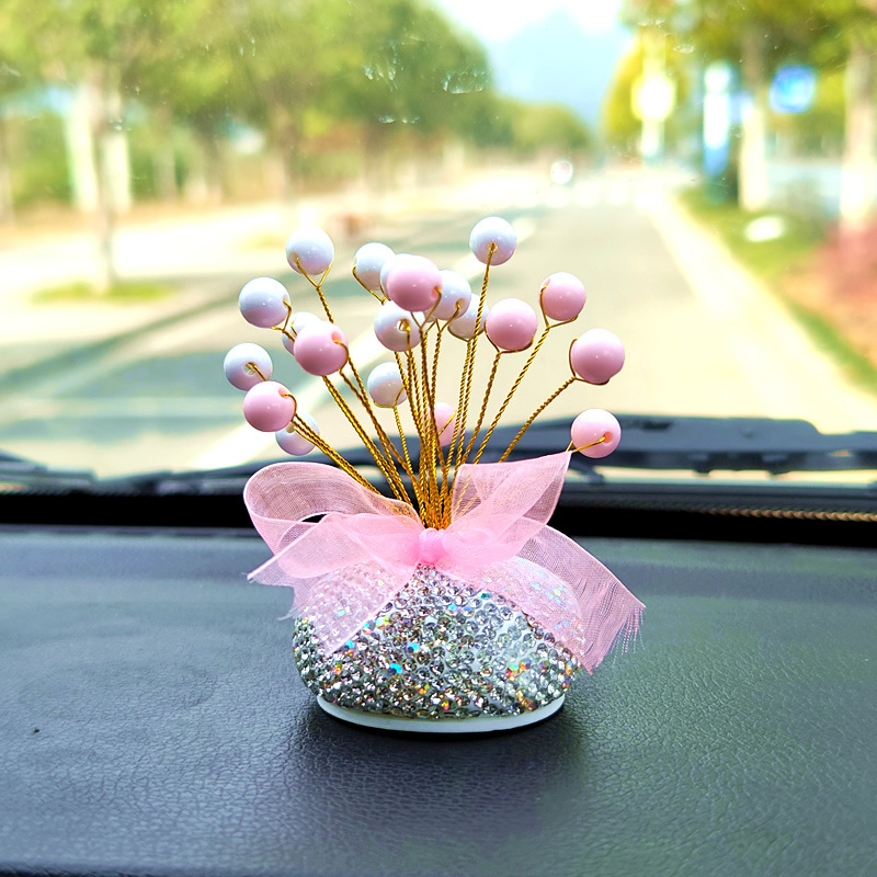 밝은 핑크 흰색 구슬 별