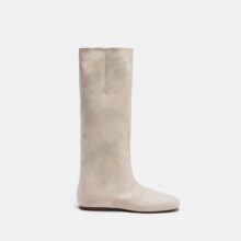 内增高套筒圆头靴子女显瘦长筒靴法式复古堆堆靴宽筒不过膝长靴女