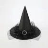 Black sequin gauze buckle cap