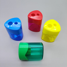 卷笔刀手动转笔刀塑料削笔器学生双孔铅笔刀削笔刀印logo文具用品