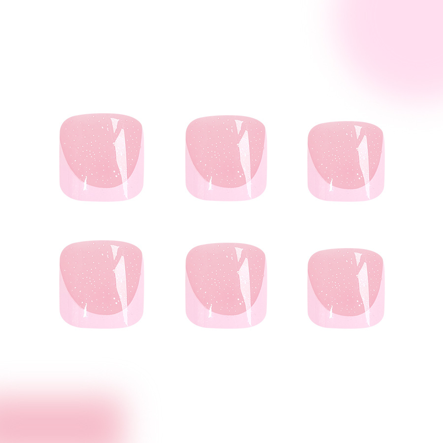 Toenail Nail Nail Sticker French Wearing Nail Pink Gommel Simple Temperament Joker European and American Foreign Trade ins24 Pieces_voghion.com