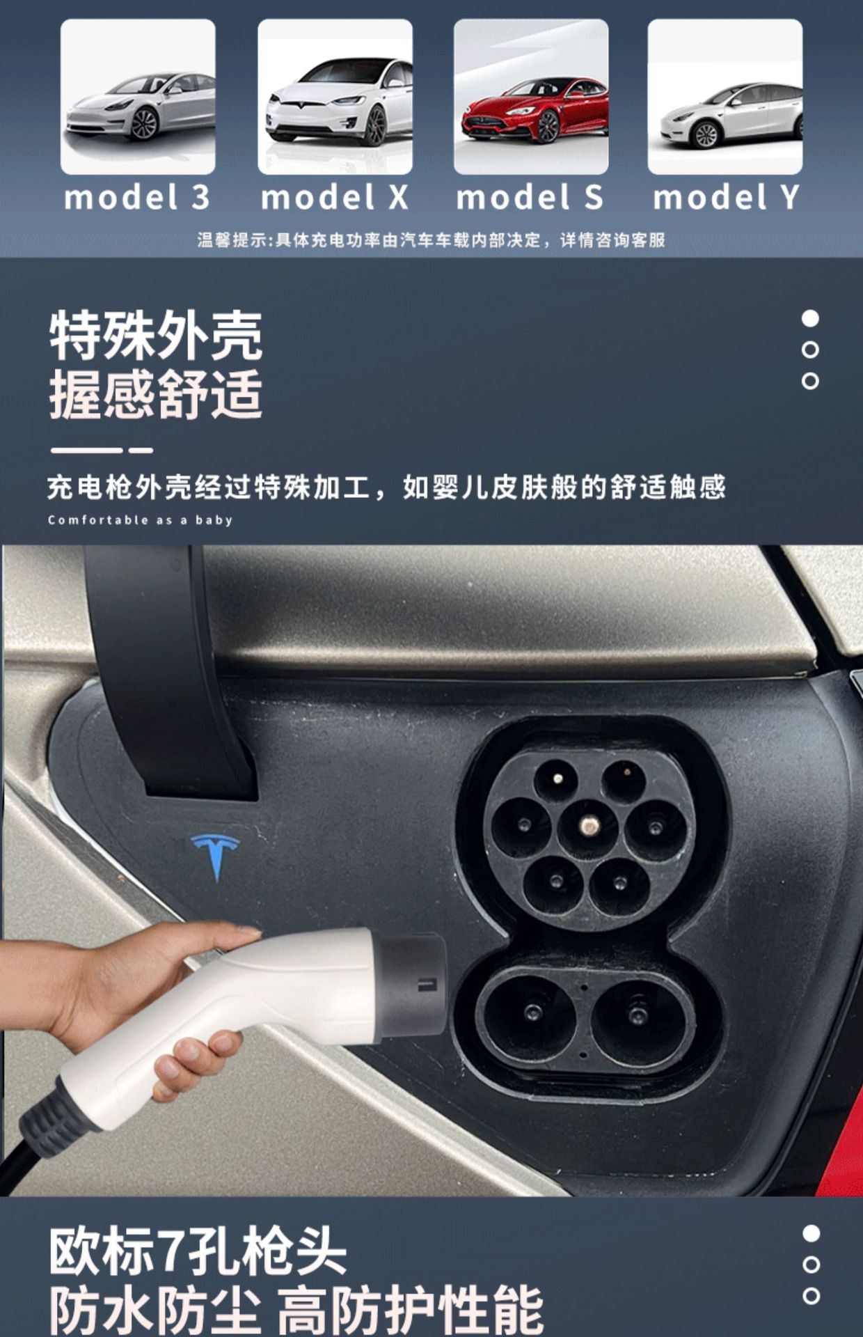 Byd New Energy Vehicle European Standard Charging Extension Cable Dual-Gun Charger 16A/32A Charging Station for Electric Vehicles