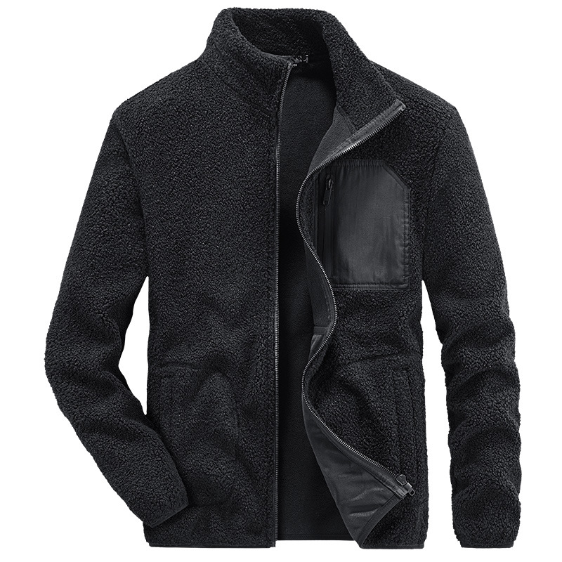 Men's Clothing outdoor off season fleece cardigan men's jacket large size liner polar fleece jacket casual dad wear_voghion.com