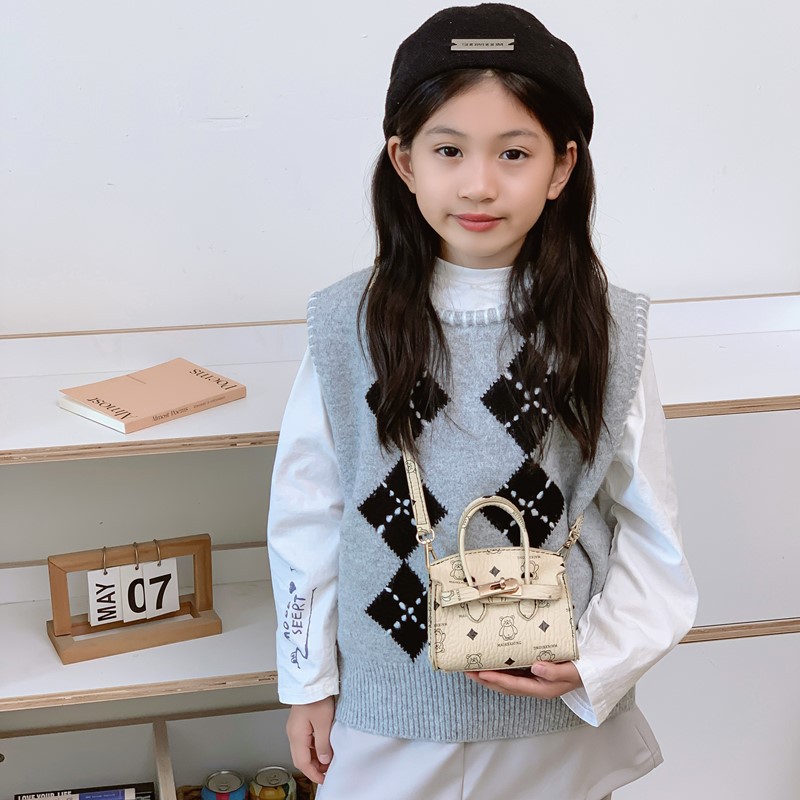 Cartoon bear, bolso de hombro para niños y niñas, bolso de bebé impresa de moda, bolso de mano coreano, nuevo bolso de cambio para niños