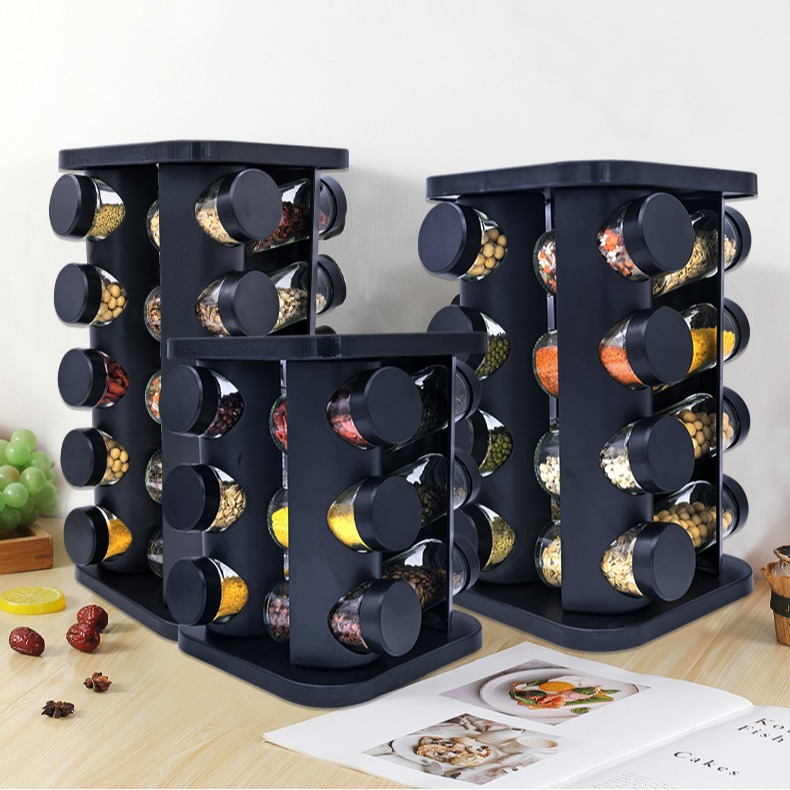 Transfronterizos para estantes de condimento rotativos multicapa, estantes de almacenamiento multifuncionales, estantes de almacenamiento de tanques de condimento de cocina, venta en caliente transfronterizos