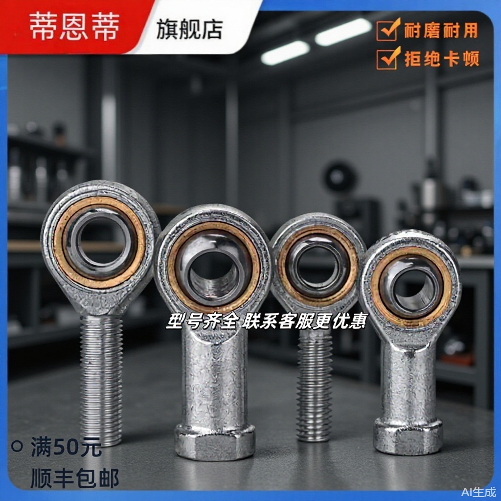 气缸鱼眼接头关节轴承向心万向杆端球SI内丝SA外螺纹SI5-SI30T/K