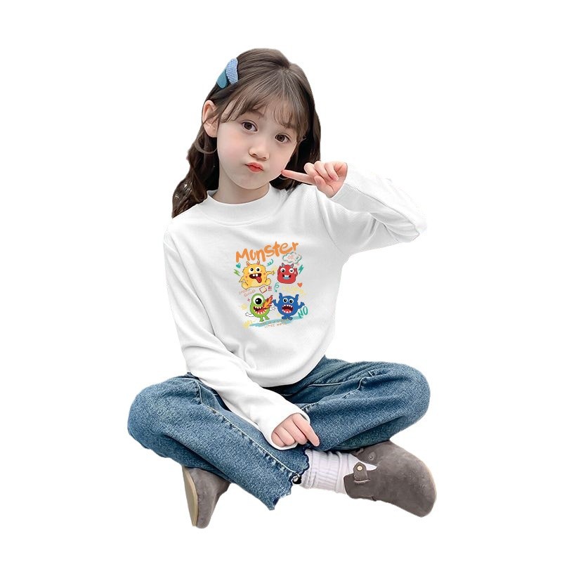 여자 벨벳베이스 셔츠 가을과 겨울 새 스타일 따뜻한 내반 높이 칼라 긴팔 걸스 스타일 올매치 탑