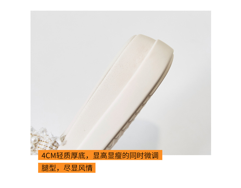 Dép sandal nữ đế bệt phong cách tiên nữ đính ngọc trai — M359 đen chi tiết 13