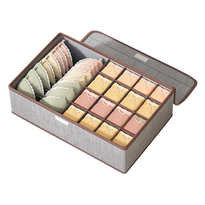 Caja de almacenamiento de ropa interior armario hogar estudiante dormitorio calcetines ropa interior tres en un cajón caja de almacenamiento separada