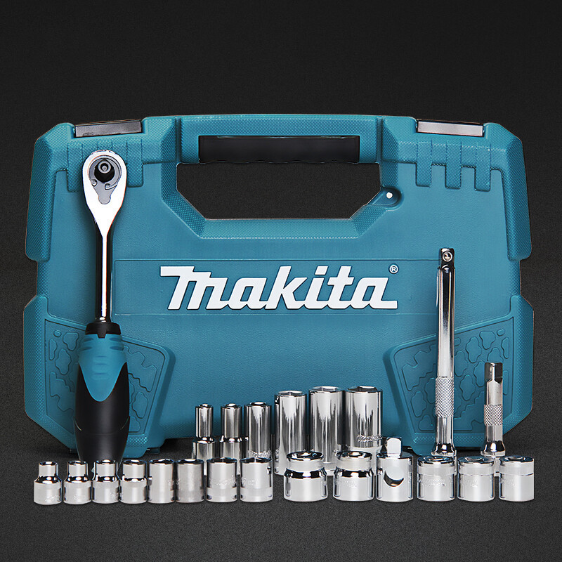 Llave de trinquete de preventa de Makieda 23 piezas de manga 3 / 8 de pulgada de manga de trinquete de 9.35MM