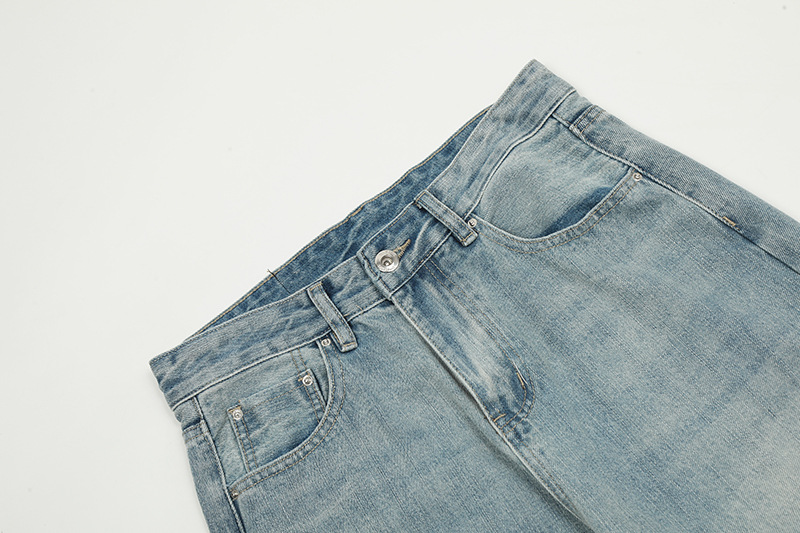 Retro Straight Leg Wide Leg Jeans Loose Fit Casual Summer Style Clean Street Style Floor Length Pants For Men And Women_viptrois.com