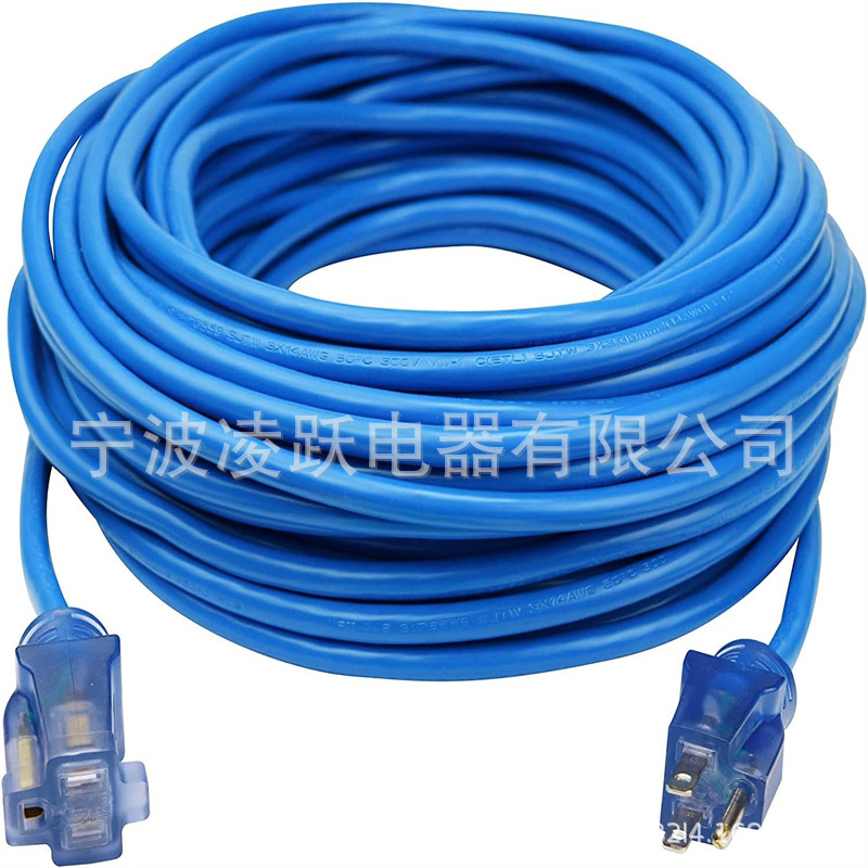 Clear Power 16 规格 3 爪线(16/3-3 爪接地插头,蓝色,100 英尺)