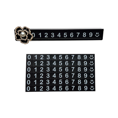 Creative Camellia Temporary Parking Phone Number Parking Tag License Plate Holder Car Decor