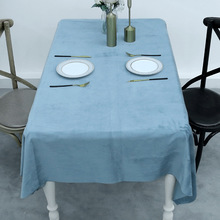高档北欧轻奢丝绒布会议室西餐桌布台布艺长方形家用多色现代简约