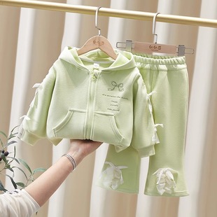 [Imitation Cotton Huamian Composite] Girls Casual Suit Spring 2025 New Style Kidsren's Fresh Baby Girl Two Pieces