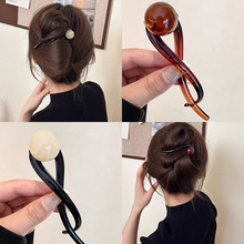 2024新款夏高级感盘发一字抓夹发夹女后脑勺青蛙扣夹子头饰璐贝