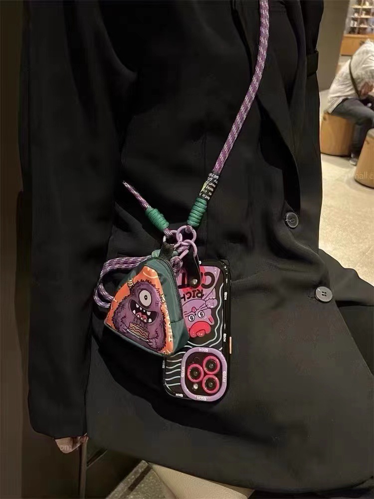 Blooming Rosa verde RICA carta de Apple 15ProMax clip trasero cordón 13/14 caja del teléfono para Huawei M50 suave