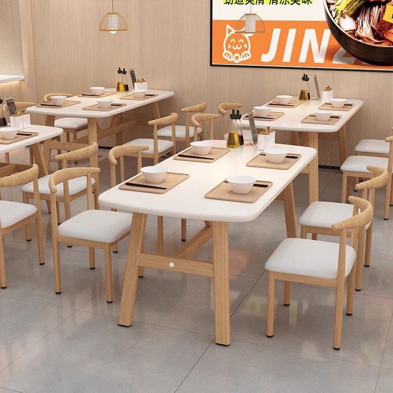 Dining Table for Home Small Apartment Modern Simple Rental Room Rectangular Dining Table Living Room Dining Commercial Table and Chair Combination