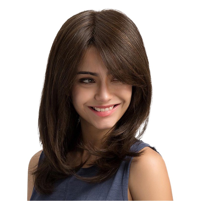 Amazon Venta caliente estilo split hombro negro marrón de alta temperatura del sombrero seda moda diaria europea y americana peluca femenina